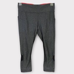 Lululemon Pace Rival Mid-Rise Crop 22” Leggings Women’s Size 8 Gray Pink Pockets